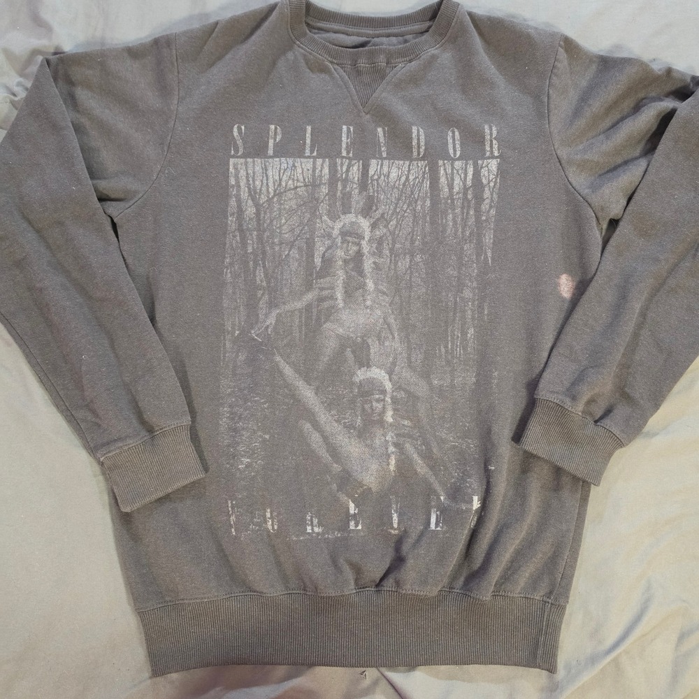 Cotton On Splendor Forever Graphic Sweatshirt Mens Medium Charcoal Grey Grunge